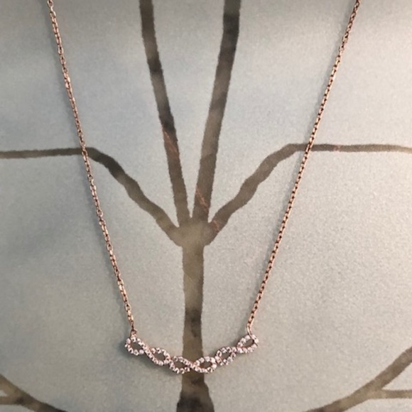 Rose Gold Infinity Link 16" Necklace - Picture 2 of 7